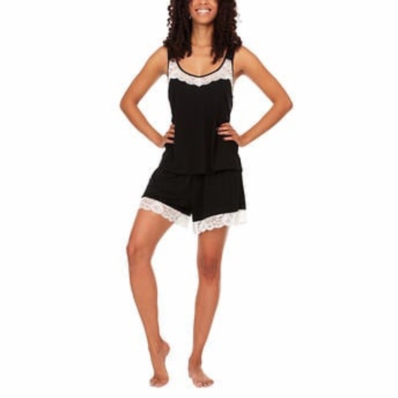 New Flora Nikrooz Tank & Short Lounge PJ Set Black Size Medium - Picture 1 of 12